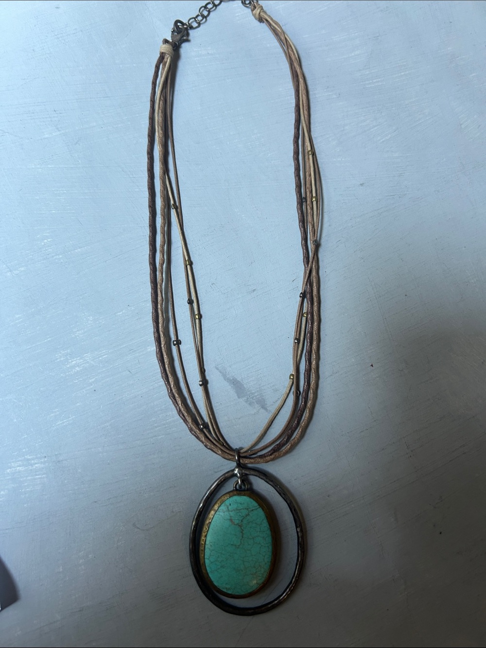 Boho Turquoise Pendant Multi-Strand Necklace - Picture 1 of 1